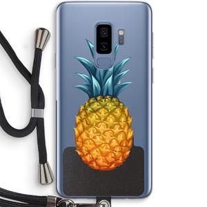 CaseCompany Grote ananas: Samsung Galaxy S9 Plus Transparant Hoesje met koord