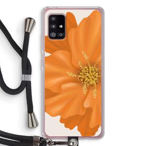 CaseCompany Orange Ellila flower: Samsung Galaxy A51 5G Transparant Hoesje met koord