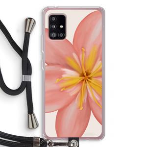 CaseCompany Pink Ellila Flower: Samsung Galaxy A51 5G Transparant Hoesje met koord