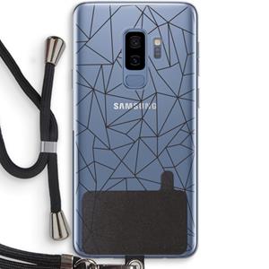 CaseCompany Geometrische lijnen zwart: Samsung Galaxy S9 Plus Transparant Hoesje met koord