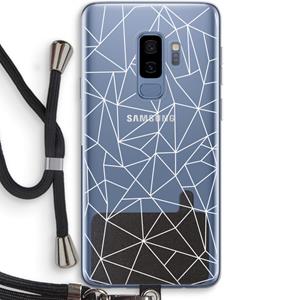 CaseCompany Geometrische lijnen wit: Samsung Galaxy S9 Plus Transparant Hoesje met koord