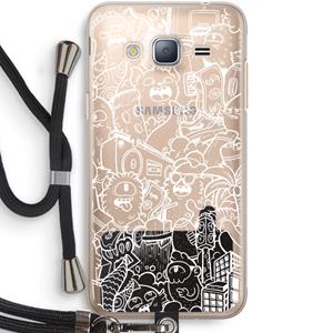 CaseCompany Vexx City #2: Samsung Galaxy J3 (2016) Transparant Hoesje met koord