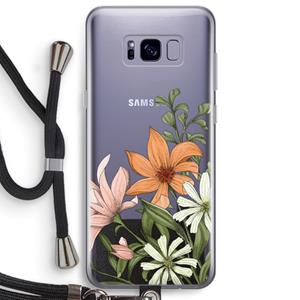 CaseCompany Floral bouquet: Samsung Galaxy S8 Plus Transparant Hoesje met koord