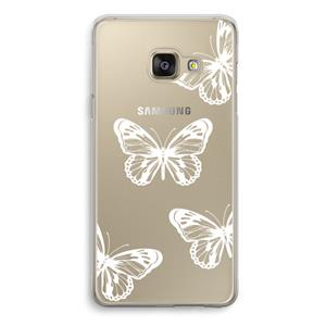 CaseCompany White butterfly: Samsung Galaxy A3 (2016) Transparant Hoesje