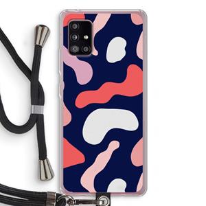 CaseCompany Memphis Shapes Pink: Samsung Galaxy A51 5G Transparant Hoesje met koord