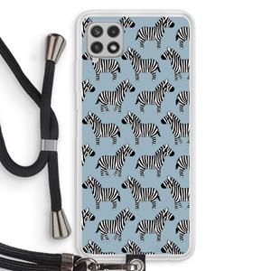 CaseCompany Zebra: Samsung Galaxy A22 4G Transparant Hoesje met koord