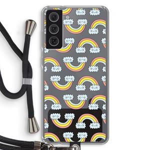 CaseCompany Regenboog: Samsung Galaxy S21 FE Transparant Hoesje met koord