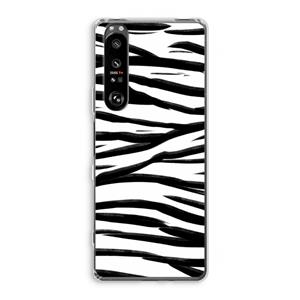 CaseCompany Zebra pattern: Sony Xperia 1 III Transparant Hoesje