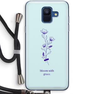 CaseCompany Bloom with grace: Samsung Galaxy A6 (2018) Transparant Hoesje met koord