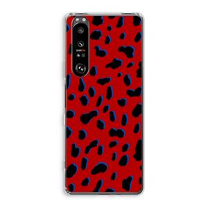 CaseCompany Red Leopard: Sony Xperia 1 III Transparant Hoesje