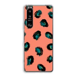 CaseCompany Pink Cheetah: Sony Xperia 1 III Transparant Hoesje