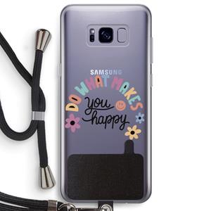 CaseCompany Happy days: Samsung Galaxy S8 Plus Transparant Hoesje met koord
