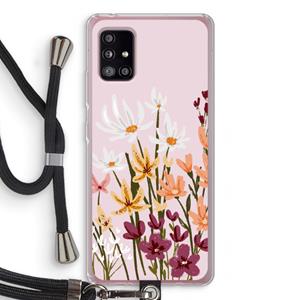 CaseCompany Painted wildflowers: Samsung Galaxy A51 5G Transparant Hoesje met koord