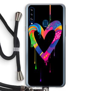 CaseCompany Melts My Heart: Samsung Galaxy A20s Transparant Hoesje met koord
