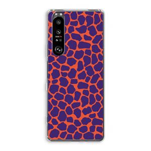 CaseCompany Purple Giraffe: Sony Xperia 1 III Transparant Hoesje
