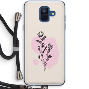 CaseCompany Roses are red: Samsung Galaxy A6 (2018) Transparant Hoesje met koord