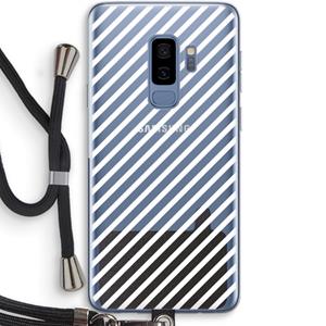 CaseCompany Strepen zwart-wit: Samsung Galaxy S9 Plus Transparant Hoesje met koord
