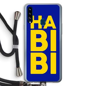 CaseCompany Habibi Blue: Samsung Galaxy A20s Transparant Hoesje met koord