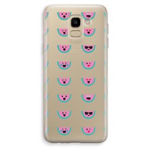 CaseCompany Smiley watermeloenprint: Samsung Galaxy J6 (2018) Transparant Hoesje