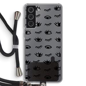 CaseCompany Eye pattern #2: Samsung Galaxy S21 FE Transparant Hoesje met koord