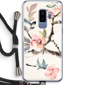 CaseCompany Japanse bloemen: Samsung Galaxy S9 Plus Transparant Hoesje met koord