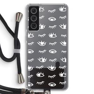 CaseCompany Eye pattern #3: Samsung Galaxy S21 FE Transparant Hoesje met koord