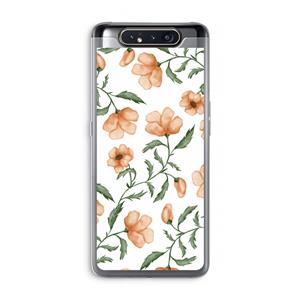 CaseCompany Peachy flowers: Samsung Galaxy A80 Transparant Hoesje