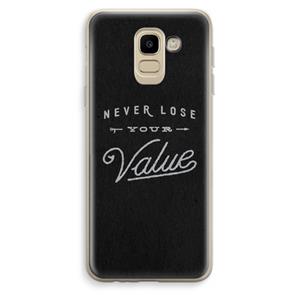 CaseCompany Never lose your value: Samsung Galaxy J6 (2018) Transparant Hoesje