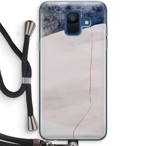 CaseCompany Stone White: Samsung Galaxy A6 (2018) Transparant Hoesje met koord