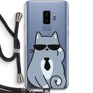 CaseCompany Cool cat: Samsung Galaxy S9 Plus Transparant Hoesje met koord