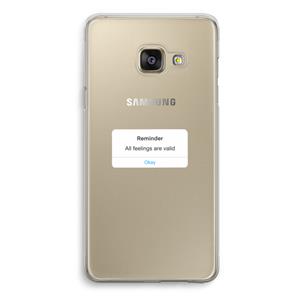 CaseCompany Reminder: Samsung Galaxy A3 (2016) Transparant Hoesje