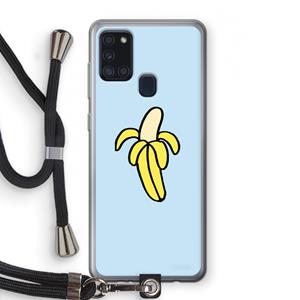 CaseCompany Banana: Samsung Galaxy A21s Transparant Hoesje met koord