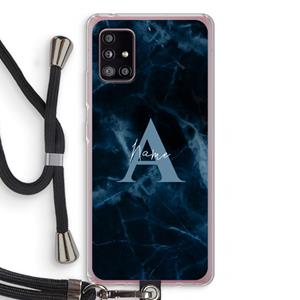 CaseCompany Midnight Marble: Samsung Galaxy A51 5G Transparant Hoesje met koord