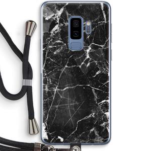 CaseCompany Zwart Marmer 2: Samsung Galaxy S9 Plus Transparant Hoesje met koord