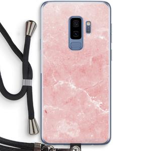 CaseCompany Roze marmer: Samsung Galaxy S9 Plus Transparant Hoesje met koord
