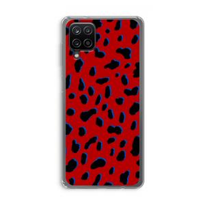 CaseCompany Red Leopard: Samsung Galaxy A12 Transparant Hoesje