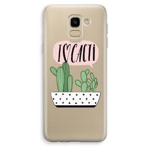 CaseCompany I love cacti: Samsung Galaxy J6 (2018) Transparant Hoesje