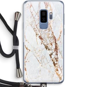 CaseCompany Goud marmer: Samsung Galaxy S9 Plus Transparant Hoesje met koord