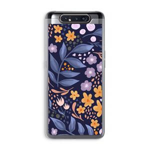 CaseCompany Flowers with blue leaves: Samsung Galaxy A80 Transparant Hoesje
