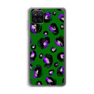 CaseCompany Green Cheetah: Samsung Galaxy A12 Transparant Hoesje