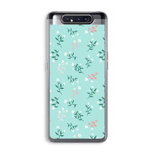 CaseCompany Small white flowers: Samsung Galaxy A80 Transparant Hoesje