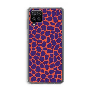 CaseCompany Purple Giraffe: Samsung Galaxy A12 Transparant Hoesje