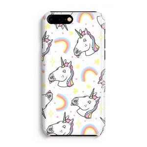 CaseCompany Rainbow Unicorn: Volledig Geprint iPhone 7 Plus Hoesje