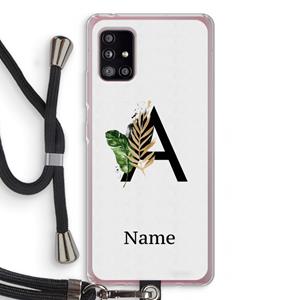 CaseCompany Charcoal Flora: Samsung Galaxy A51 5G Transparant Hoesje met koord