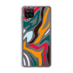CaseCompany Colored Zebra: Samsung Galaxy A12 Transparant Hoesje