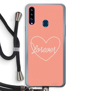 CaseCompany Forever heart: Samsung Galaxy A20s Transparant Hoesje met koord