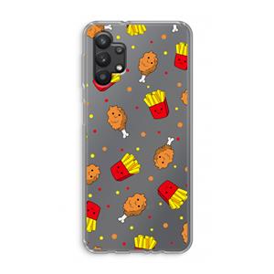 CaseCompany Chicken 'n Fries: Samsung Galaxy A32 5G Transparant Hoesje