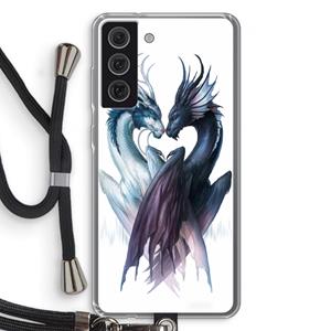 CaseCompany Yin Yang Dragons: Samsung Galaxy S21 FE Transparant Hoesje met koord