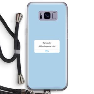 CaseCompany Reminder: Samsung Galaxy S8 Plus Transparant Hoesje met koord
