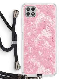 CaseCompany Abstract Painting Pink: Samsung Galaxy A22 4G Transparant Hoesje met koord